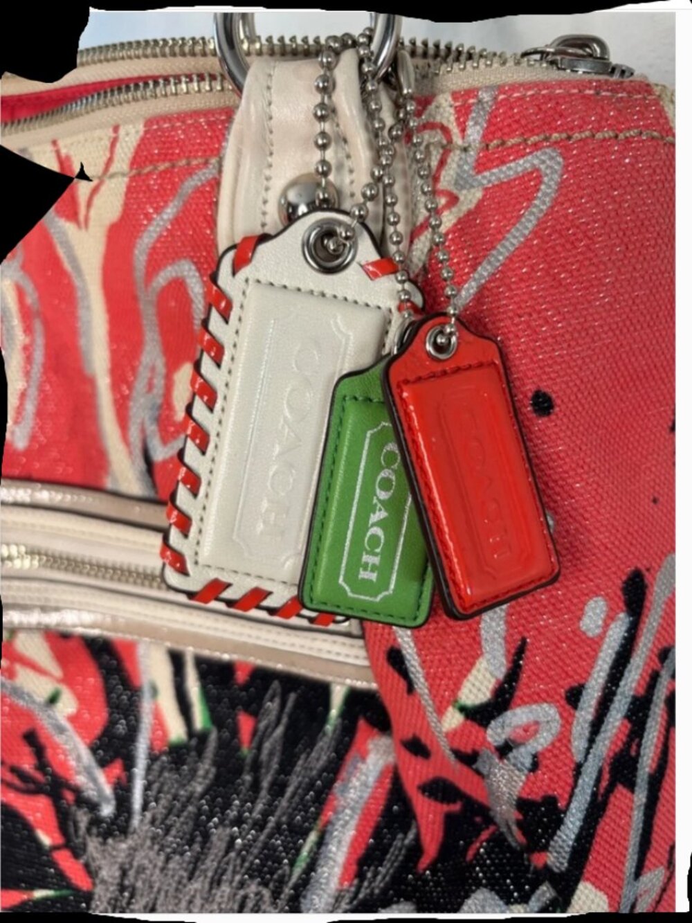COACH POPPY Signature Coral Placed Flower Glam Limited Edition Tote Bag - Picture 5 of 15